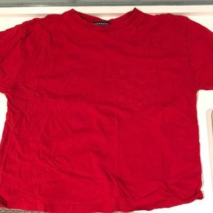 WORN ONCE Red Brandy Melville Pocket T-shirt.